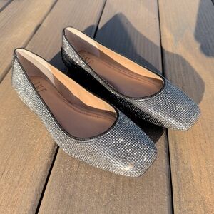 Y2K glam silver studded flats